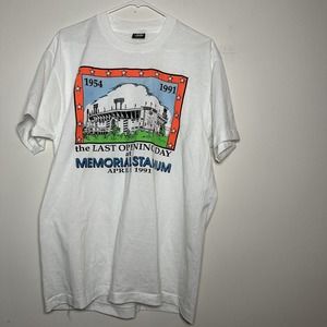 VTG Memorial Stadium Last Opening Day Baltimore Orioles Screen Stars Shirt XL